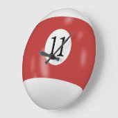 ビリヤードのボール番号11 ラージ壁時計 (傾斜)