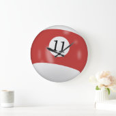 ビリヤードのボール番号11 ラージ壁時計 (ホーム)