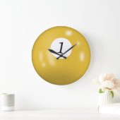 ビリヤードのボール番号1 ラージ壁時計 (ホーム)