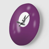 ビリヤードのボール番号4 ラージ壁時計 (傾斜)