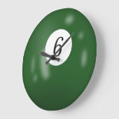 ビリヤードのボール番号6 ラージ壁時計 (傾斜)