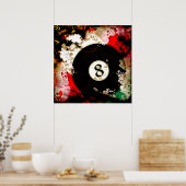 ビリヤードのボール番号8 ポスター (キッチン)