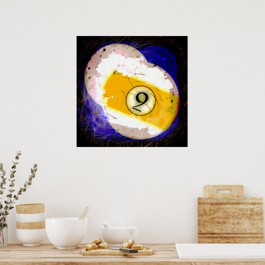 ビリヤードのボール番号9 ポスター (キッチン)