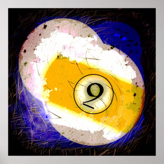 ビリヤードのボール番号9 ポスター (正面)