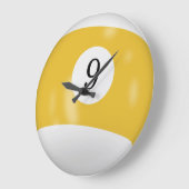 ビリヤードのボール番号9 ラージ壁時計 (傾斜)