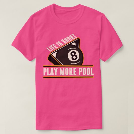 ビリヤードのライフ遊は短い Tシャツ (デザイン正面)