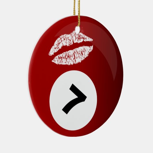 ビリヤードの恋人の複数のメッセージオーナメント セラミックオーナメント (右)