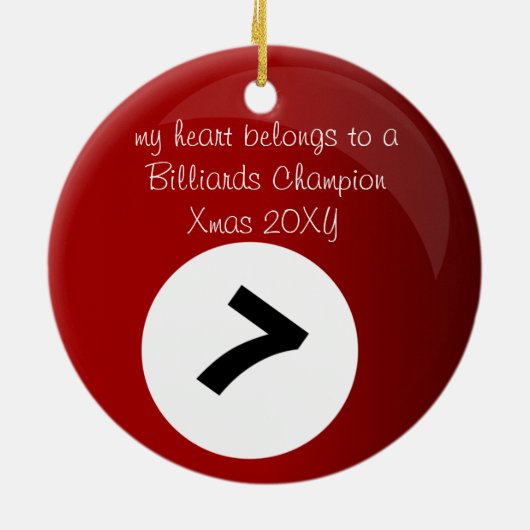 ビリヤードの恋人の複数のメッセージオーナメント セラミックオーナメント (裏面)