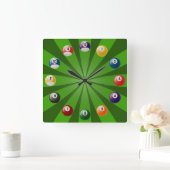 ビリヤードの時計 スクエア壁時計 (ホーム)