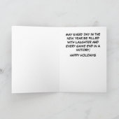 ビリヤードの漫画のクリスマス シーズンカード (内部)