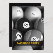 ビリヤードの独身パーティー招待状カード 招待状 (正面/裏面)