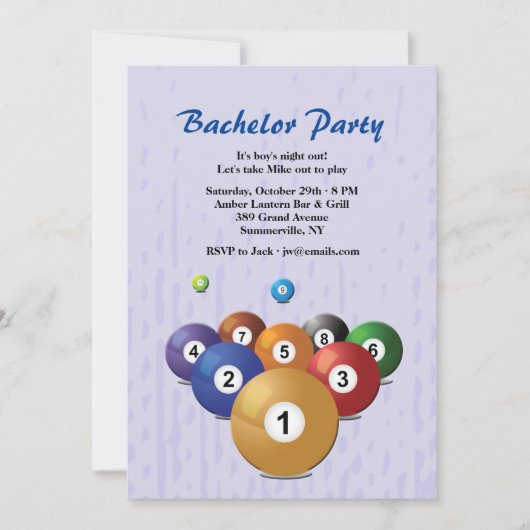 ビリヤードの玉の招待状 招待状 (正面)