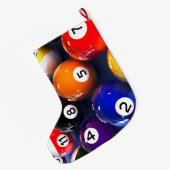 ビリヤードの玉突の玉のクリスマスのストッキング ラージクリスマスストッキング (裏面 (吊り時))