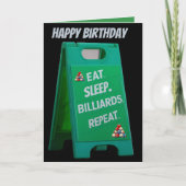 ビリヤードの繰り返し プラスチック看板 緑 カード (正面)