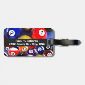 ビリヤードの荷物のラベル ラゲッジタグ (裏面横)