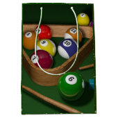 ビリヤードの試合 ミディアムペーパーバッグ (正面)