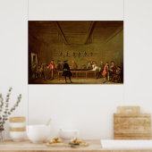 ビリヤードの試合, c.1720-26 ポスター (キッチン)