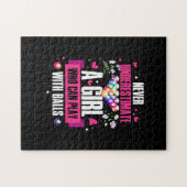 ビリヤードの選手この女の子はビリヤード遊のビリヤードができる ジグソーパズル (横)