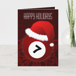 ビリヤードの選手のクリスマスカード シーズンカード