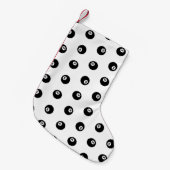 ビリヤードはテーマの8つの球パターンを分かち合います スモールクリスマスストッキング (正面 (吊り時))