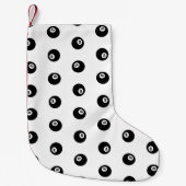 ビリヤードはテーマの8つの球パターンを分かち合います スモールクリスマスストッキング (正面)