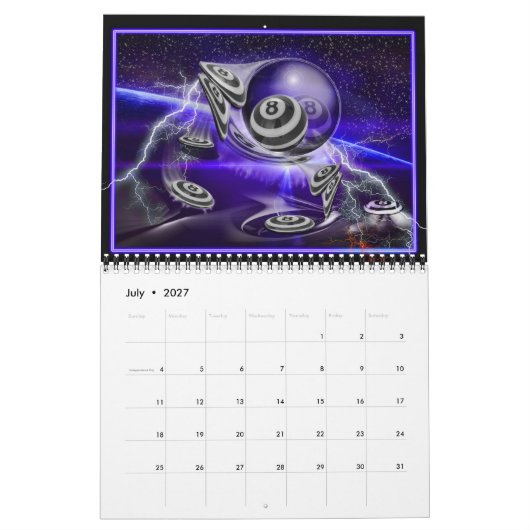 ビリヤードは2018年をカレンダーに記録します カレンダー (7月 2027)