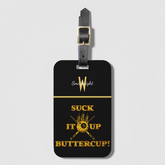 ビリヤードやる気を起こさせる引用文付きはっきりしたデザイン ラゲッジタグ (正面縦)