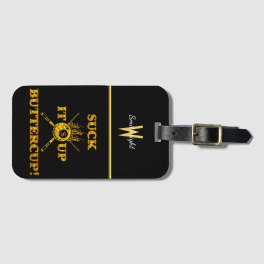 ビリヤードやる気を起こさせる引用文付きはっきりしたデザイン ラゲッジタグ (正面横)