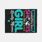 ビリヤードガール私が女の子のアパレルプールプラのように撮影 フリースブランケット (正面(横))