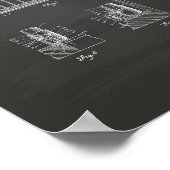 ビリヤードキューロック1949特許アート – Chalkboard ポスター (角)