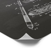 ビリヤードキュー1918パテントアート – Chalkboard ポスター (角)