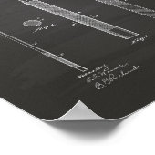 ビリヤードキュー1919パテントアート – Chalkboard ポスター (角)