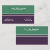 ビリヤードグリーンとアサイバイオレットパープルカラーブロック 名刺 (正面/裏面)