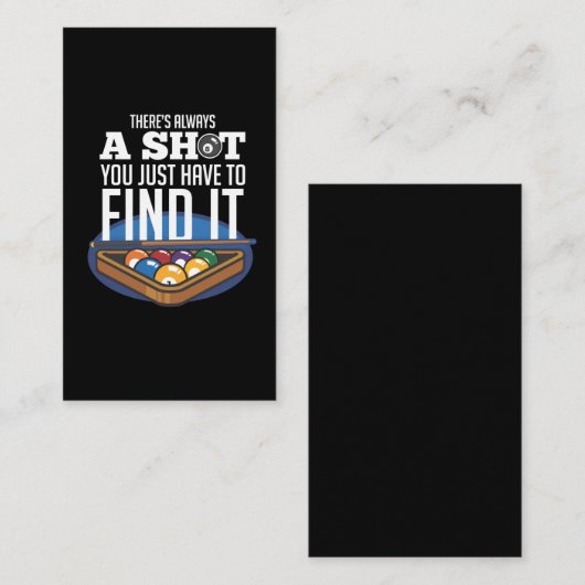 ビリヤードショット引用文プールプレーヤーユーモア 名刺 (正面/裏面)