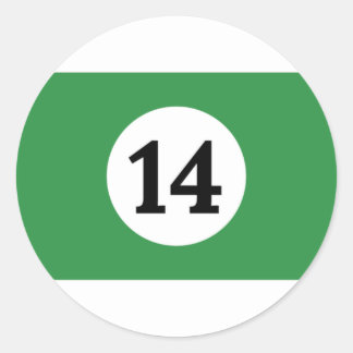 ビリヤードストライプズのグリーンボール14 ラウンドシール