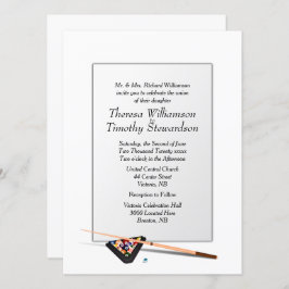 ビリヤードテーマ結婚式招待状ホワ結婚イト 招待状