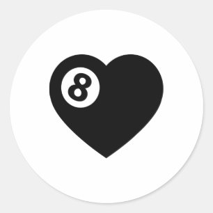 ビリヤードハートラブプールプレーヤーValentine Poll Bal ラウンドシール