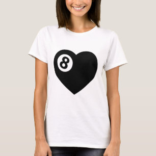 ビリヤードハートラブプールプレーヤーValentine Poll Bal Tシャツ