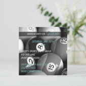 ビリヤードバチュラーパーティ招待状カード 招待状 (スタンド正面)