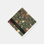 ビリヤードパーソナライズされたボール背景ナプキン2 スタンダードカクテルナプキン (角)