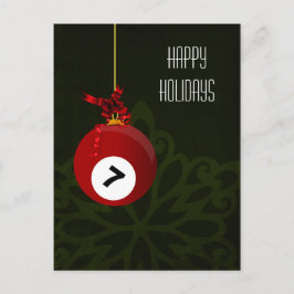 ビリヤードプレーヤークリスマスカード シーズンポストカード