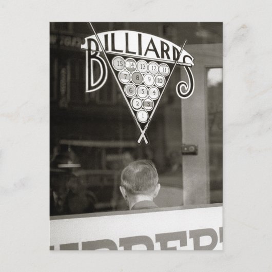 ビリヤードホール, 1938 ポストカード (正面)