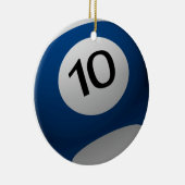 ビリヤードボールのクリスマスのオーナメント10 (10) BLUE/WH セラミックオーナメント (右)