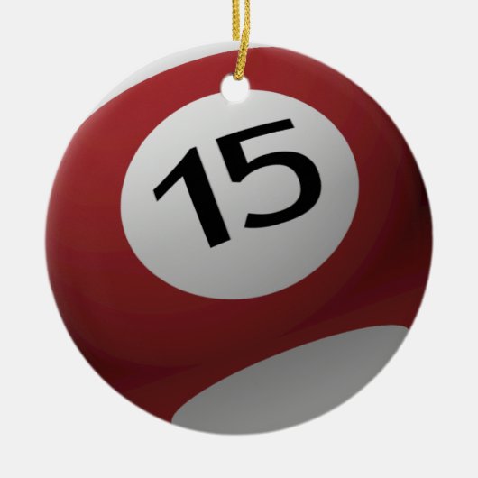 ビリヤードボールのクリスマスのオーナメント15 (15) セラミックオーナメント (正面)