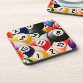 ビリヤードボールのコラージュ コースター (左側)
