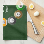 ビリヤードボールの光沢があるカラフルなプールのスヌーカーのスポーツ キッチンタオル (四つ折り)