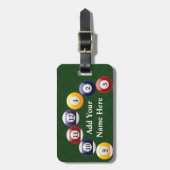 ビリヤードボールの光沢があるカラフルなプールのスヌーカーのスポーツ ラゲッジタグ (正面縦)