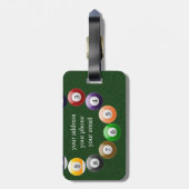 ビリヤードボールの光沢があるカラフルなプールのスヌーカーのスポーツ ラゲッジタグ (裏面縦)