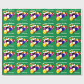 ビリヤードボールの玉突の玉のパーソナライズな誕生日 ラッピングペーパー (フラット)