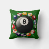 ビリヤードボールの装飾用クッション クッション (裏面)